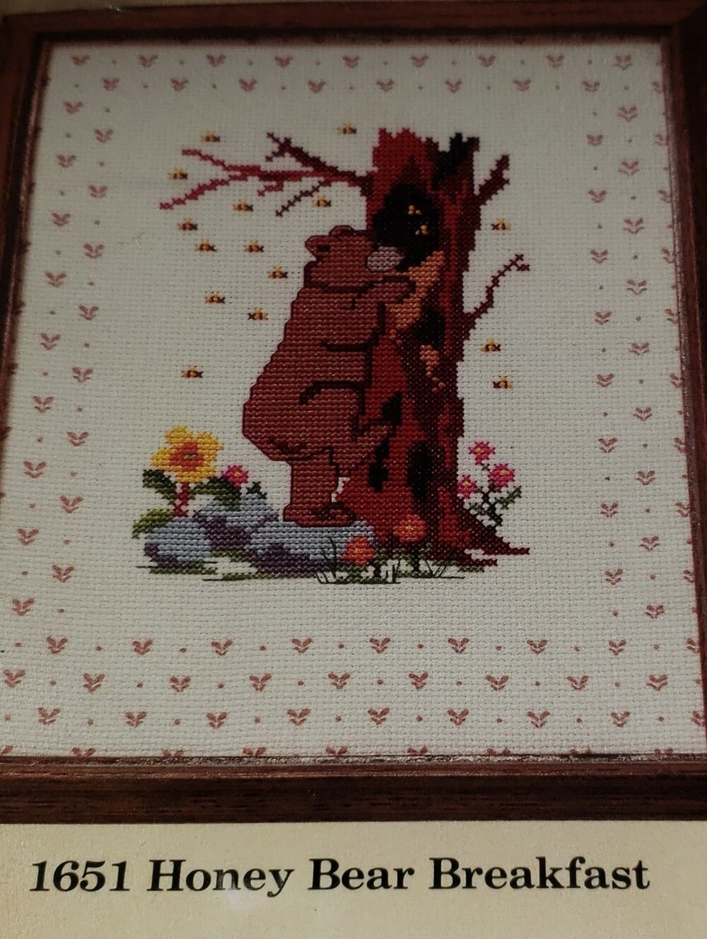 Vintage 1986 The Creative Circle "Honey Bear Breakfast" Cross-Stitch Kit